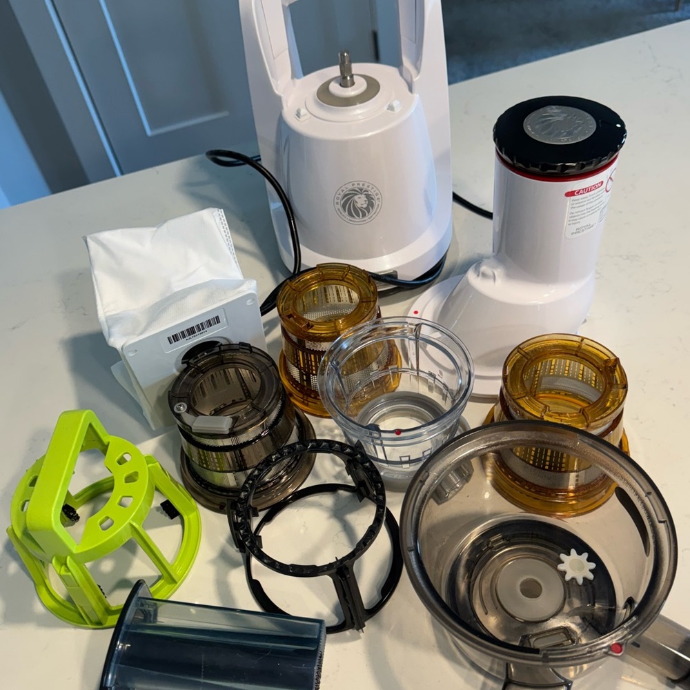 Premium White and Black Juicer Set with Accessories